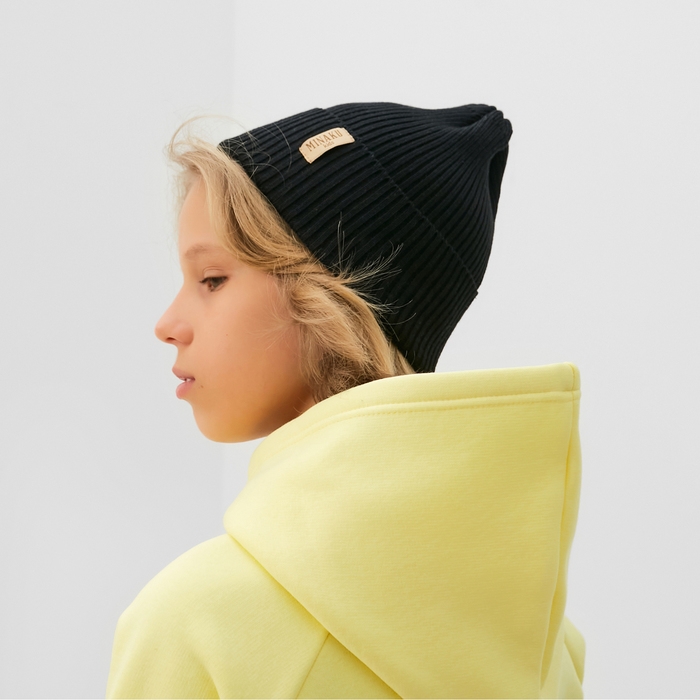 Шапка детская MINAKU, р-р 48-52, цвет черный Шапка детская MINAKU, р-р 48-52, цвет черный