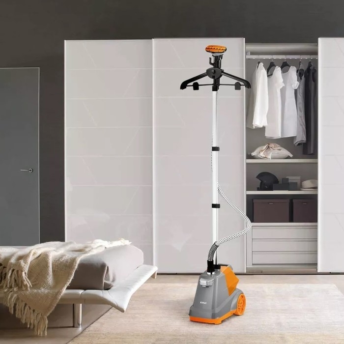 Отпариватель Kitfort КТ-9157, напольный, 2200 Вт, 3000 мл, 45 г/мин, шнур 3м, серо-оранжевый 1020844 Отпариватель Kitfort КТ-9157, напольный, 2200 Вт, 3000 мл, 45 г/мин, шнур 3м, серо-оранжевый 1020844