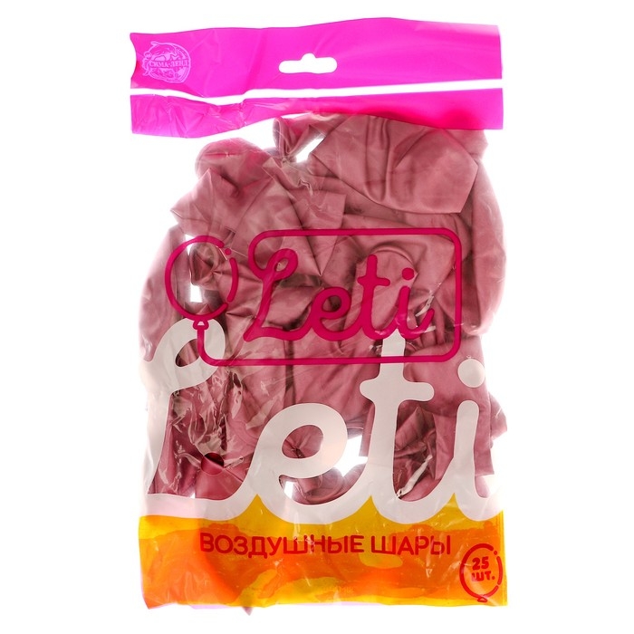 Шар латексный 12", хром, в наборе 25 шт., цвет насыщенный розовый