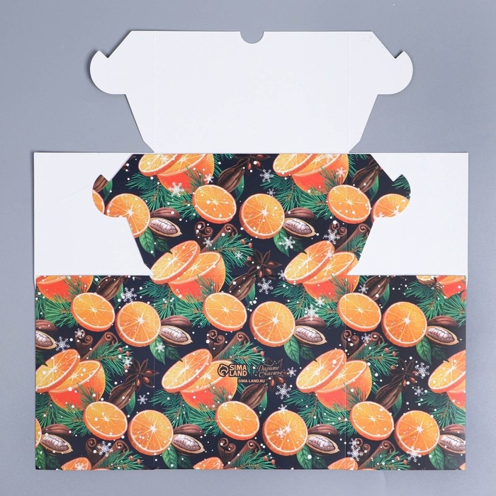 Коробка складная на 4 капкейков с окном «Пряности», 16 х 16 х 10 см, Новый год