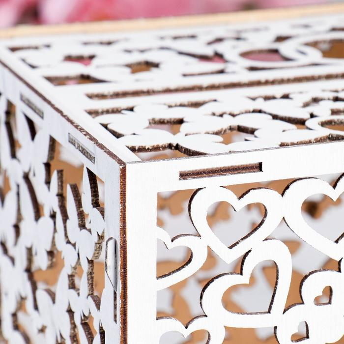 Свадебный банк Свадебный банк "Голуби", белый, сборный, 24х19,5х16 см