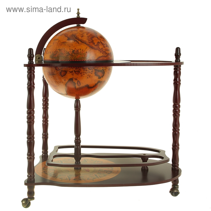 Глобус-бар декоративный, напольный, с двойными полочками 87х69х44 см Глобус-бар декоративный, напольный, с двойными полочками 87х69х44 см