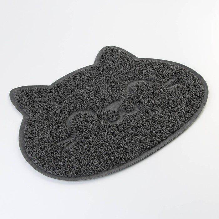 Коврик универсальный под миску и лоток «Мордочка», 30х40 см, серый Коврик универсальный под миску и лоток «Мордочка», 30х40 см, серый