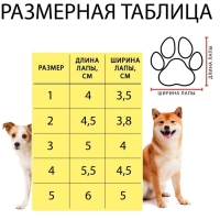 Ботинки для собак "Уют" с утяжкой, набор 4 шт, размер 2 ( 4 х 3 см), красные