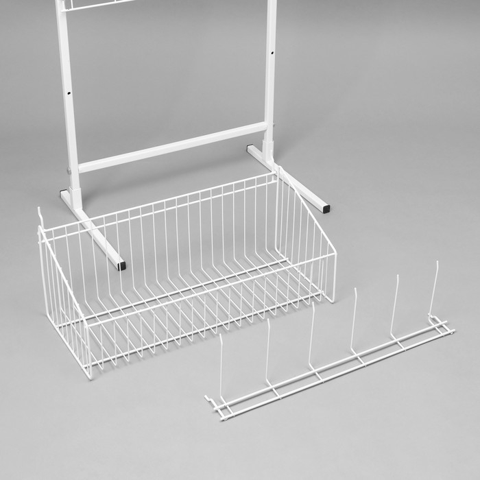 Стойка прикассовая, с крючками, 64×50×185 см, цвет белый Стойка прикассовая, с крючками, 64×50×185 см, цвет белый