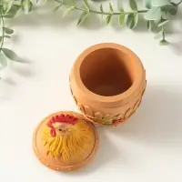 Шкатулка с крышкой для украшений &laquo;Петух&raquo;, 13&times;7 см, охра