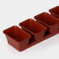 Набор горшков для цветов с поддоном Darel plastic, 750 мл, 53 см, 5 шт., терракотовый