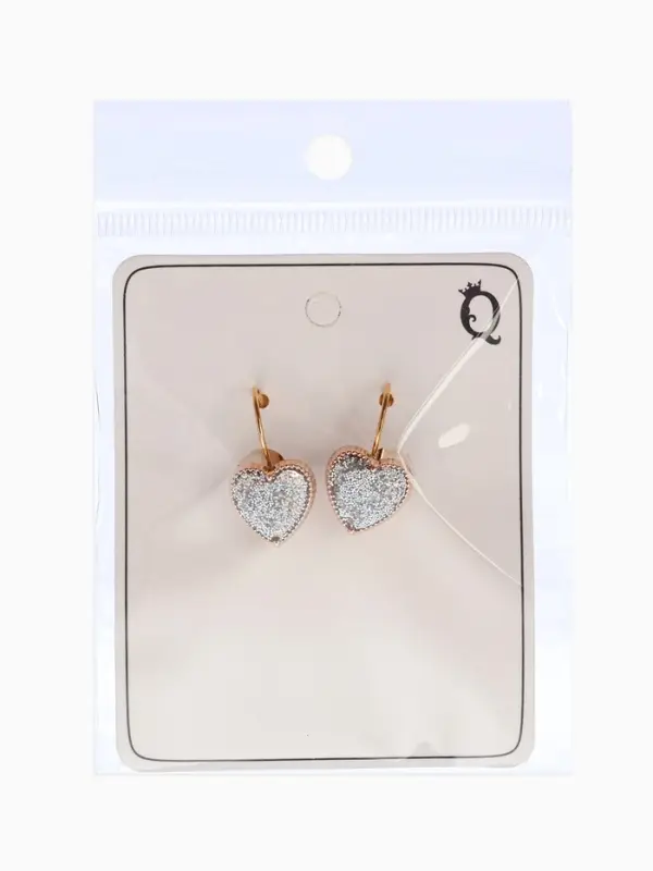 Серьги ассорти &laquo;Сердца&raquo;, блёстки, цвет серебро в золоте