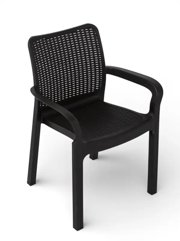 Стул садовый Rattan, 50.6&times;58&times;83.3 см, пластиковый, цвет горький шоколад