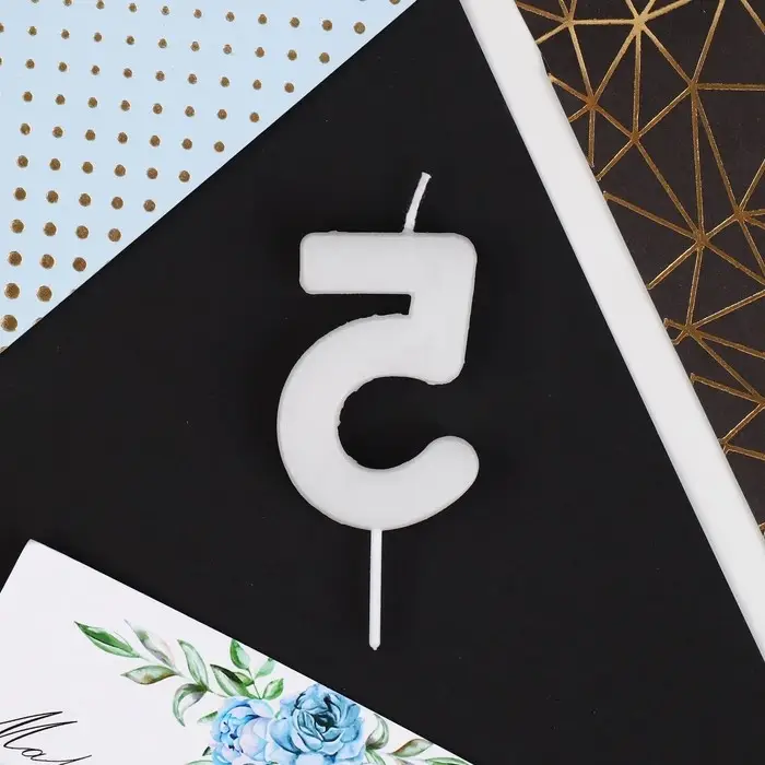 Свеча для торта, цифра «5», 5,5 х 8 см Свеча для торта, цифра «5», 5,5 х 8 см