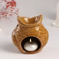 Аромалампа для эфирных масел &laquo;Ушастая сова&raquo;, керамика, т. беж, 6.5&times;11&times;10.7 см