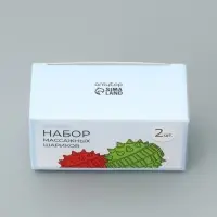 Массажёры для рук и ног, d=3.5 см, 2 кольца, зелёный/красный
