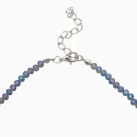 Чокер из бисера &laquo;Хрусталь&raquo;, серый в серебре, 36 см + 5 см доп, цепочка