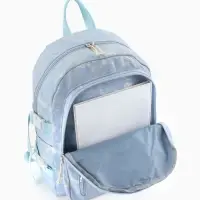 Рюкзак школьный на молнии, с отделами, карманами, размер 29&times;11&times;40 см, голубой