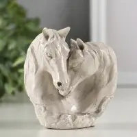 Фигура гипс "Пара лошадей", 8х6х7 см, под камень