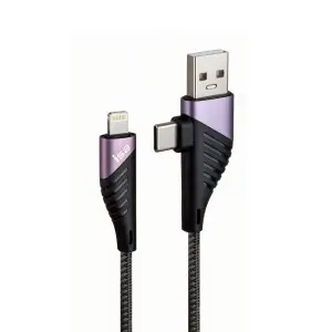 Кабель 2 в 1 USB/Type-C на Lightning 3А PD Freeway 1.2м U95 ISA