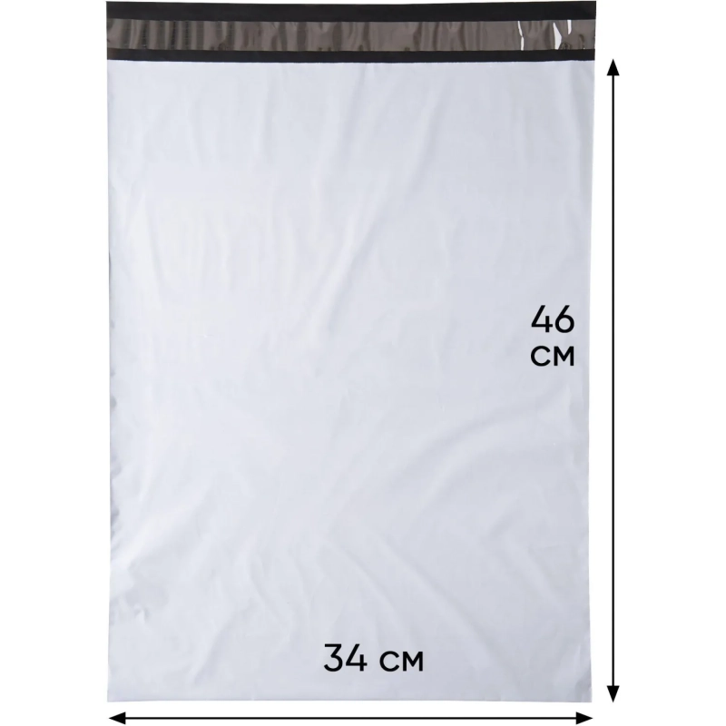 Курьер-пакет без печати, без кармана,340x460+40, 50 мкм (100 шт/уп)