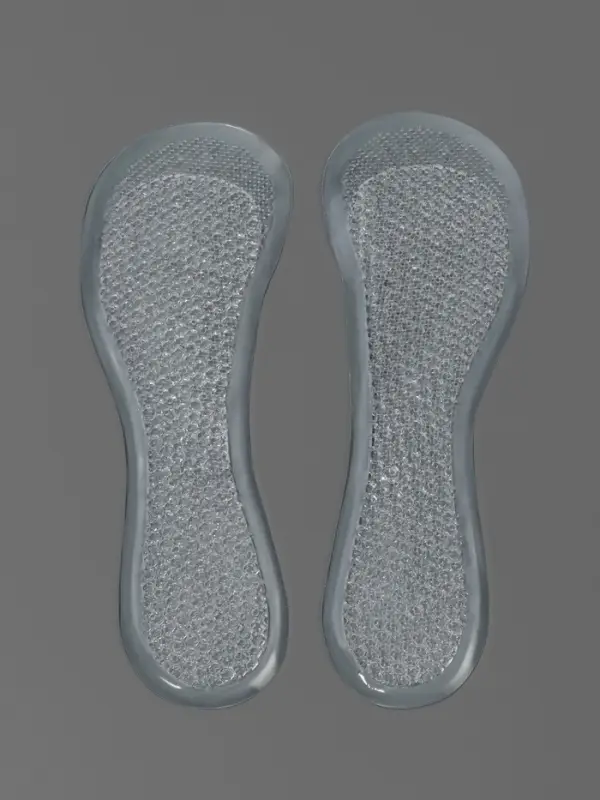 Полустельки для обуви, универсальные, массажные, силиконовые, 20.5&times;7 см, пара, прозрачные