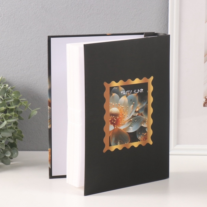 Фотоальбом на 200 фото 10х15 см Фотоальбом на 200 фото 10х15 см "Цветок с росой" в коробке 5,5х20,5х26,5 см