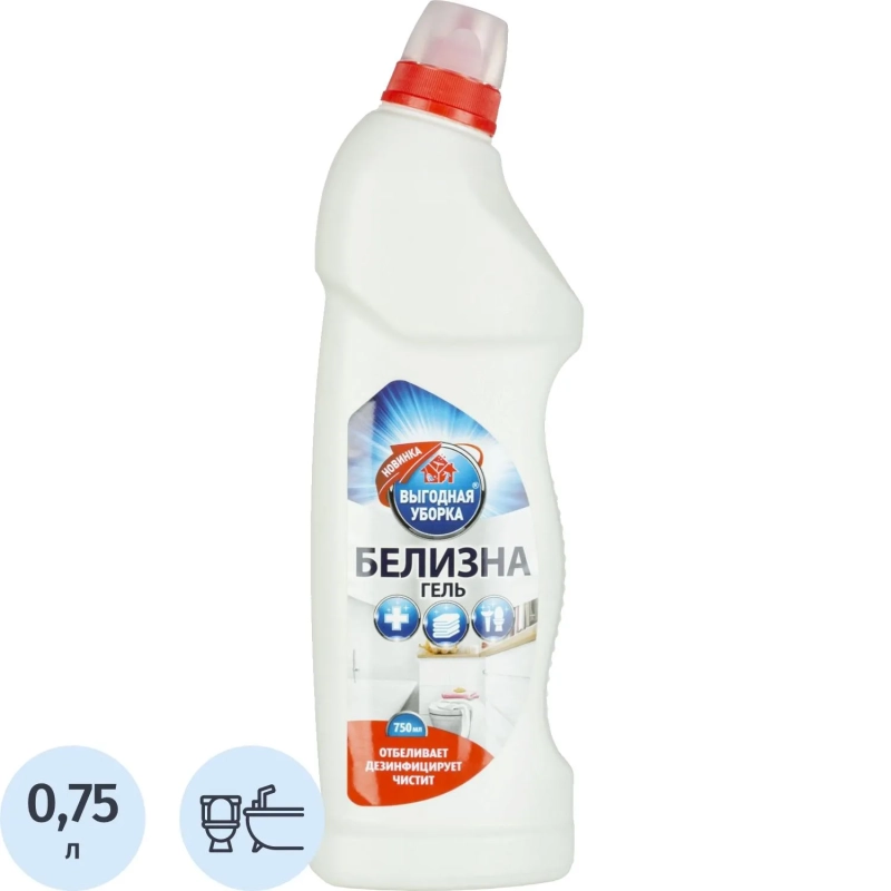 Средство для сантехники отбеливающее ВЫГОДНАЯ УБОРКА Белизна-гель 750 мл