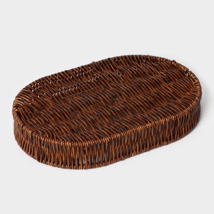 Корзинка для подачи Доляна «Огайо», 31×21×5 см, овальная, цвет коричневый Корзинка для подачи Доляна «Огайо», 31×21×5 см, овальная, цвет коричневый