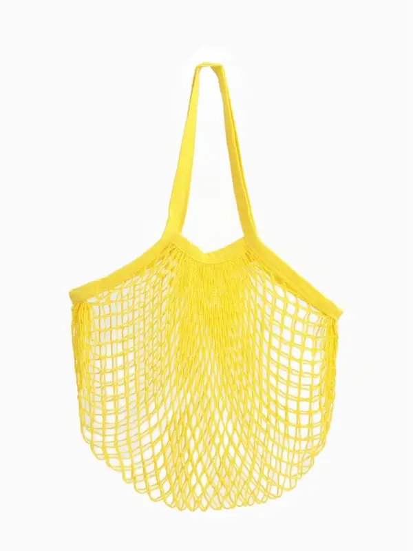 Сумка - авоська плетёная, клетка 1.5 см, жёлтая