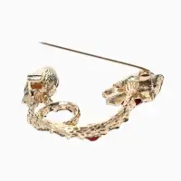 Брошь &laquo;Цветок&raquo; роза бутон, цвет красный в золоте