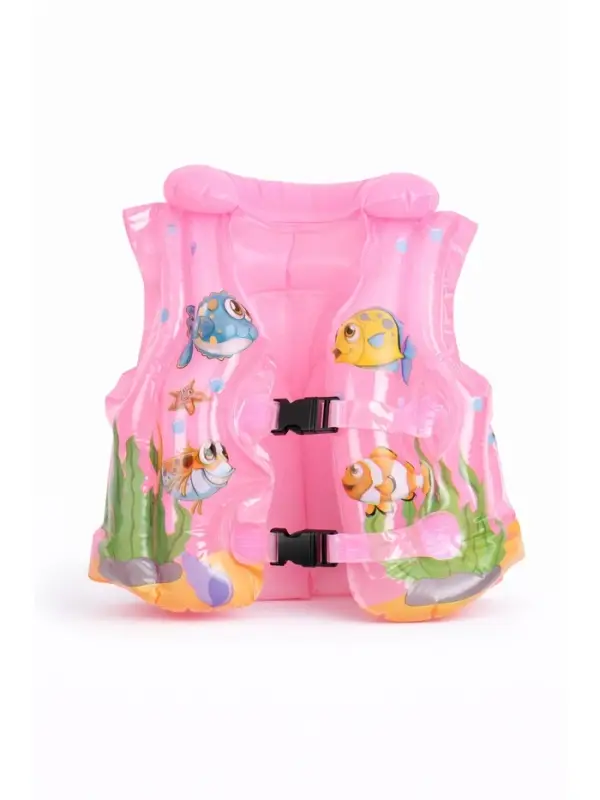 Жилет для плавания &laquo;Рыбки&raquo;, надувной, р. M, от 3 лет, розовый