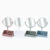 Зеркало с подставкой, с увеличением х2, двустороннее, 16.5&times;29 см, (d=14.2 см), МИКС