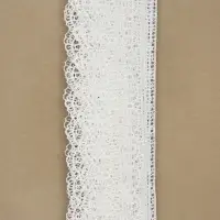 Кружево гипюровое, 45 мм, 6.8&plusmn;0.5 м, цвет белый