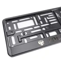 Рамка под номерной знак книжка, рельеф "Российская Федерация" (чёрный, золото) AVS RN-10