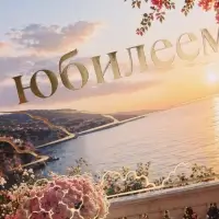 Открытка &laquo;С юбилеем! Пейзаж&raquo;, тиснение, 15&times;15 см