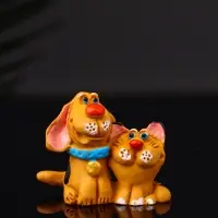 Фигурка полистоун &laquo;Котик с собачкой&raquo;, 3.6&times;4.2&times;2.2 см