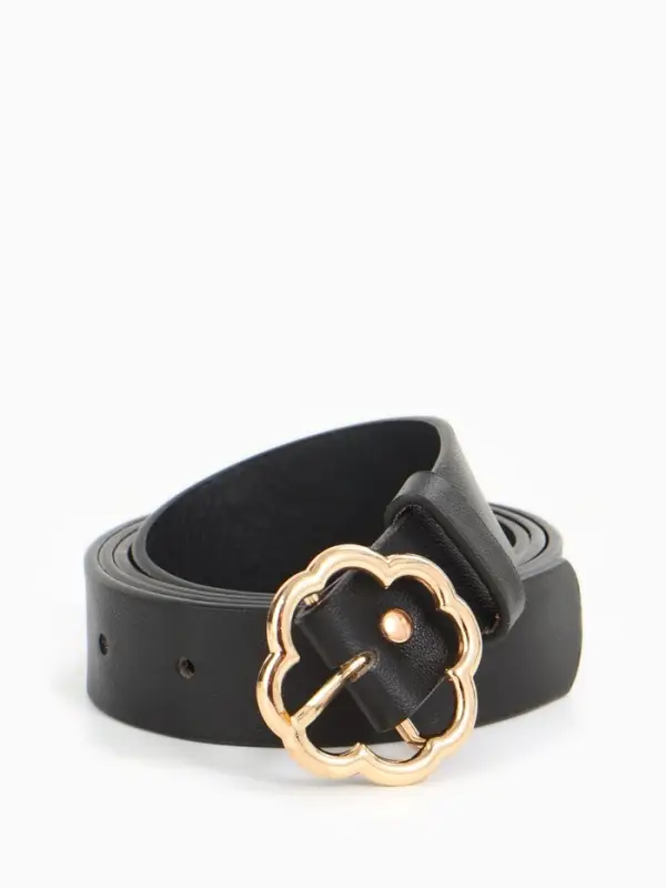 Ремень женский, 110&times;2.8 см, с пряжкой металл, чёрный