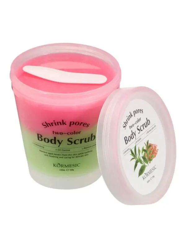 Двухцветный скраб для тела с эффектом сужения пор и экстрактом зеленого чая, 250 г