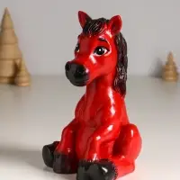 Копилка "Огненный конь" 20 см, красный