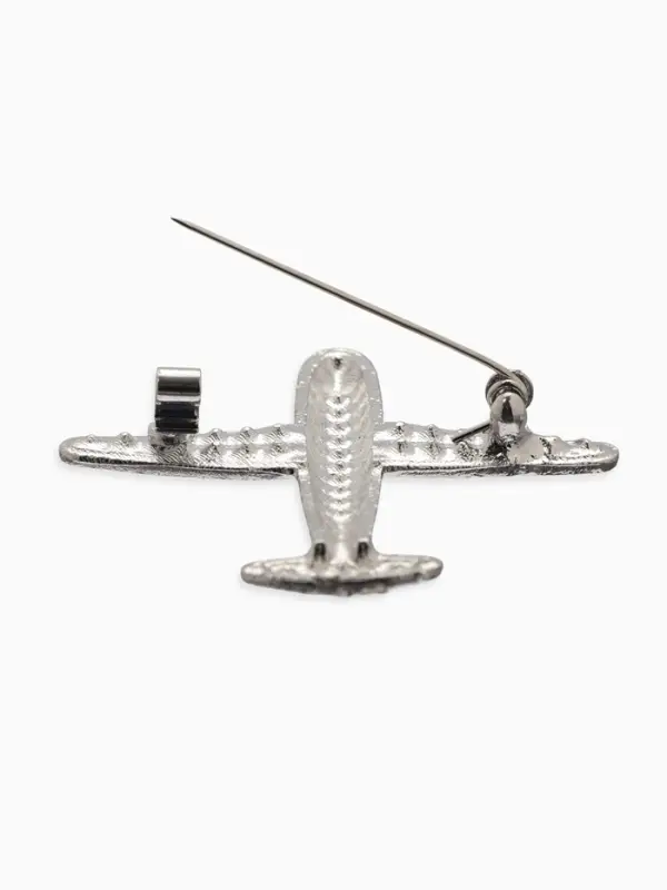 Брошь &laquo;Самолёт туристический&raquo;, белая в серебре