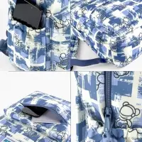 Рюкзак школьный на молнии, с карманами, с принтом, размер 28.5&times;12&times;41 см, синий