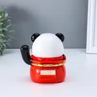 Маятник пластик от солнечной батареи "Панда в красном мешке" 11,2х14,3х15,3 см