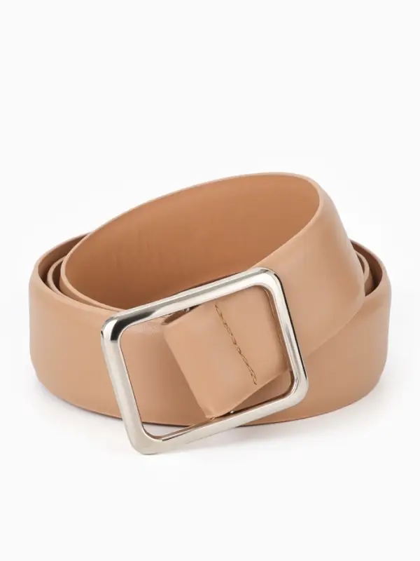 Ремень женский, 3.5&times;110 см, пряжка матовая, затяжка, бежевый