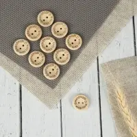 Набор нашивок из дерева Hand made with love, 2×2 см, 10 шт.