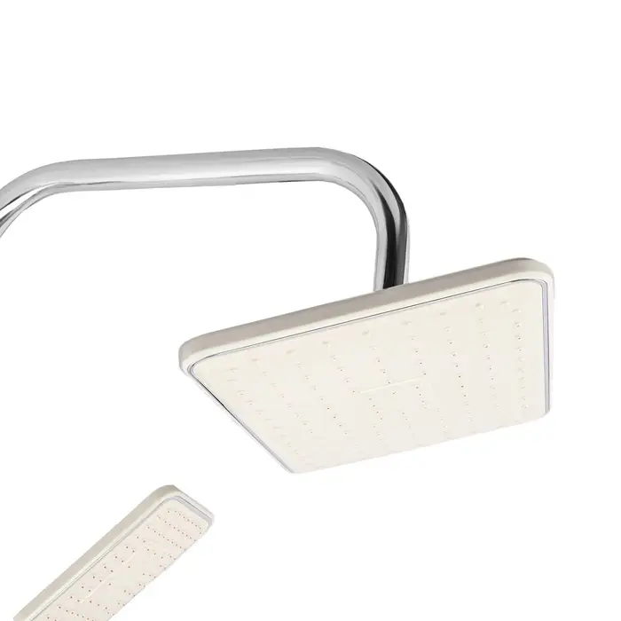 Душевая система ZEIN Z1002, тропическая и ручная лейка, шланги, стойка, мыльница, хром