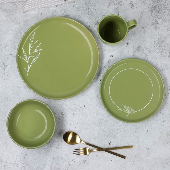 Кружка керамическая Dolce Ceramo «Олива», 450 мл, зелёная Кружка керамическая Dolce Ceramo «Олива», 450 мл, зелёная