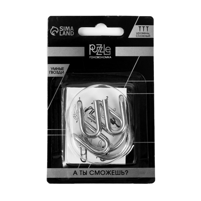 Головоломка Игры разума «Умные гвозди» №6,на блистере Головоломка Игры разума «Умные гвозди» №6,на блистере