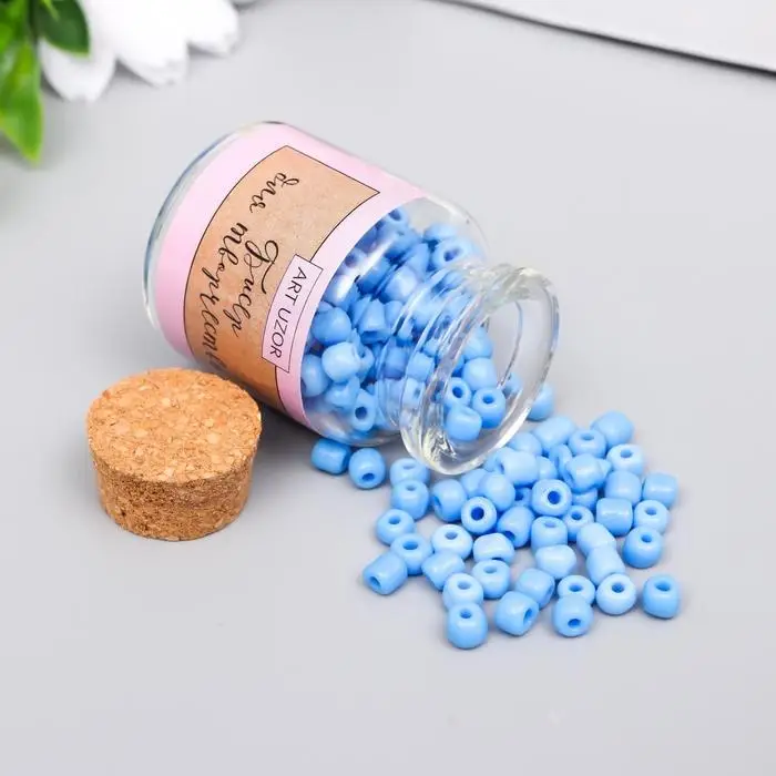 Бисер круглый 6/0 в бутылочке  Бисер круглый 6/0 в бутылочке "Джинсовый голубой"  20 гр