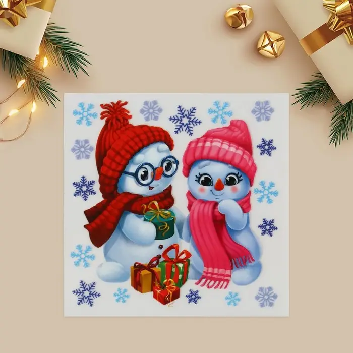 Термонаклейка &laquo;Снеговички&raquo;, 15 х 15 см