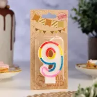 Свеча для торта «Цифра 9», 7 см
