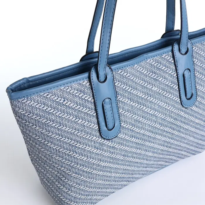 Сумка женская тоут на молнии, 30&times;11&times;25 см, голубая