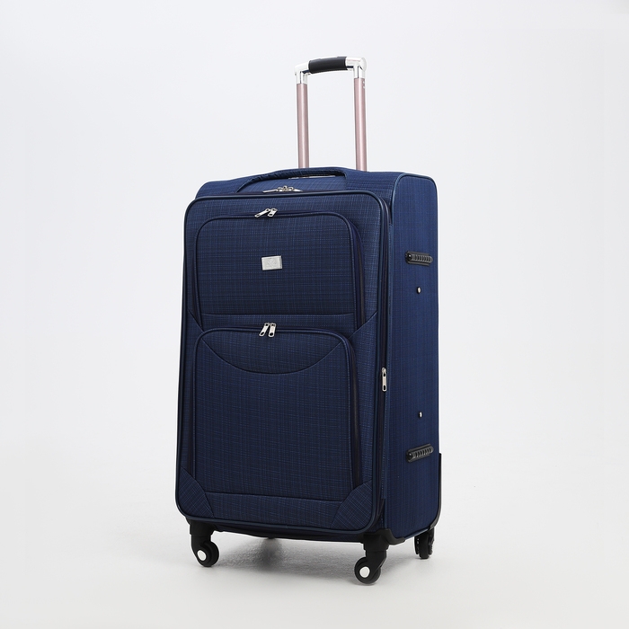 Чемодан большой 95 л (L), отдел на молнии, с расширением, кодовый замок, 4 колеса, 2 наружных кармана, цвет синий Чемодан большой 95 л (L), отдел на молнии, с расширением, кодовый замок, 4 колеса, 2 наружных кармана, цвет синий