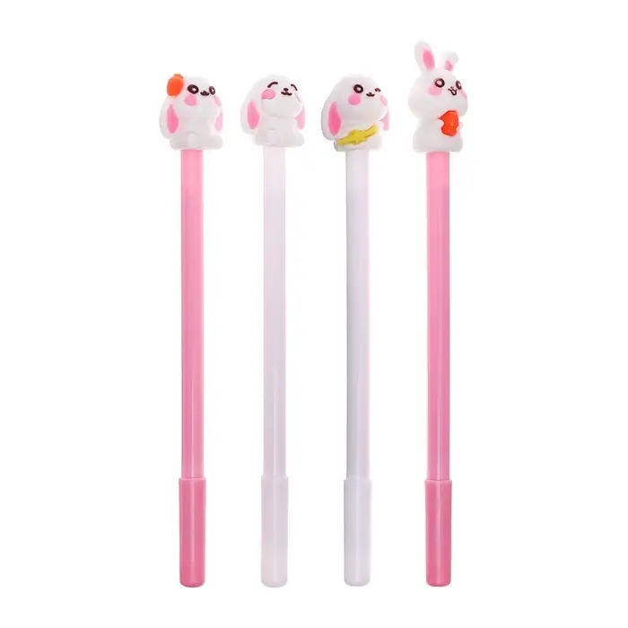 Ручка - прикол гелевая «Зайчики», синий стержень, МИКС